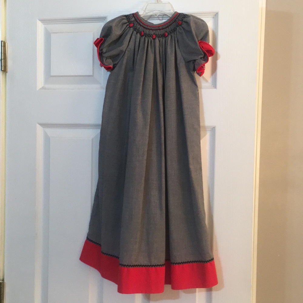 Little Girls Black and Red Dress with Lady Bugs